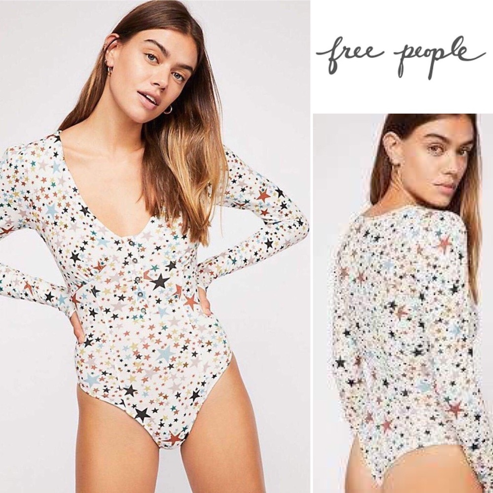 Free People Girls Like Us Stars Bodysuit